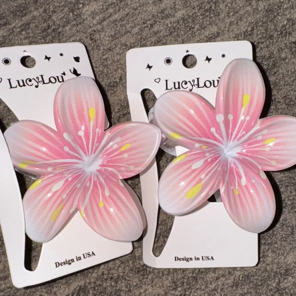 Vintage Bohemian Style Plastic Flower Hair Clip, Boho Hair Accessories set of 2‎